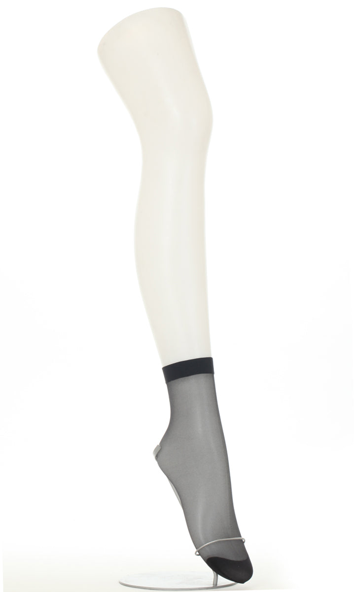 SLIMLINE くるぶし丈ストッキング 3足セット (22-25cm) (レディース 婦人 女性 くるぶし パンツスタイル 黒 しめつけない stocking) (在庫限り)