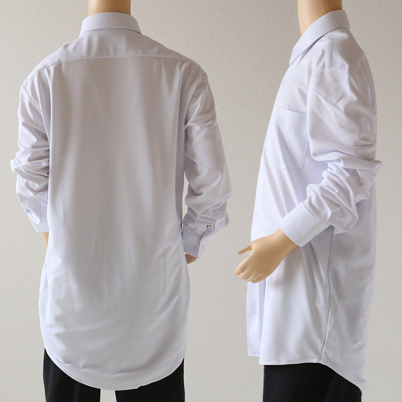 トンボ スクールシャツ 男子 長袖 ストレッチ ニット 学生服 シャツ SS~BEL (制服 中学生 高校生 学校 ノーアイロン 透けにくい 男の子) (送料無料)