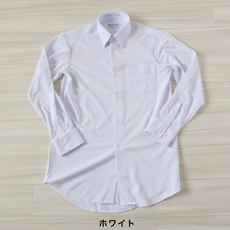 トンボ スクールシャツ 男子 長袖 ストレッチ ニット 学生服 シャツ SS~BEL (制服 中学生 高校生 学校 ノーアイロン 透けにくい 男の子) (送料無料)