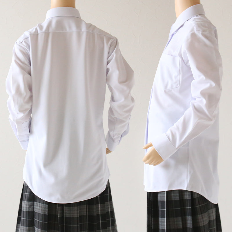 トンボ スクールシャツ 女子 長袖 ストレッチ ニット 学生服 シャツ SS~BEL (制服 中学生 高校生 学校 ノーアイロン 透けにくい 女の子) (送料無料)