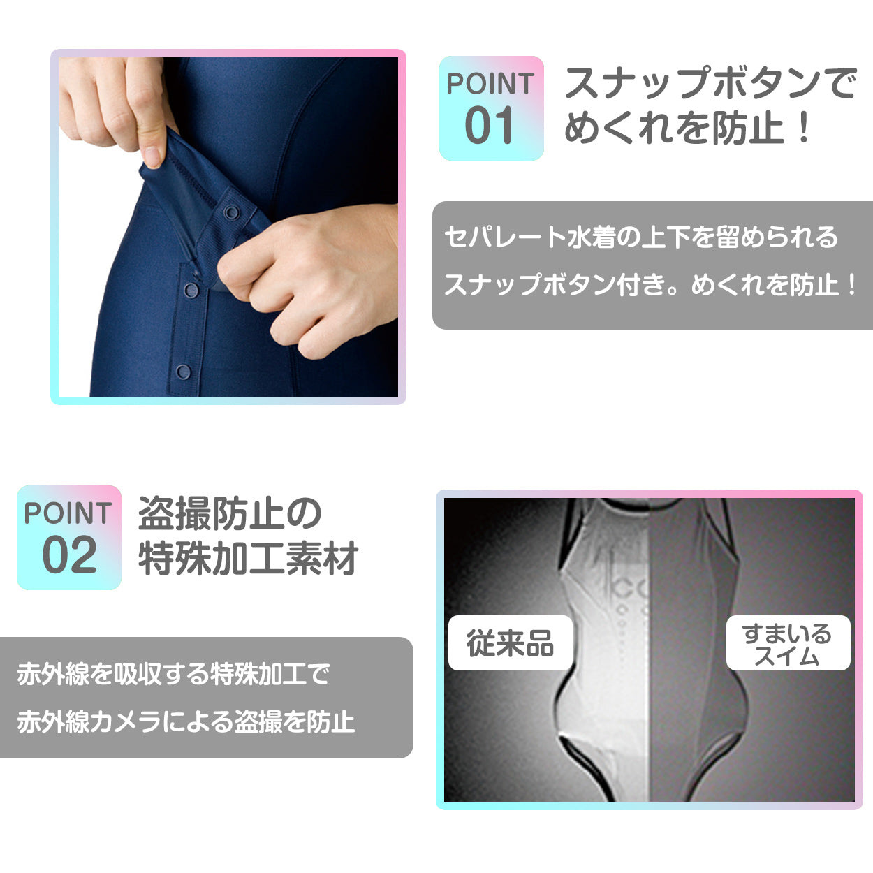スクール水着 セパレート水着 女の子 すまいるスイム 軽い はっ水加工 盗撮防止 プール学習 小学生 中学生 UPF50+ 120~6L (スイミング 子ども ジュニア スイムウェア 水泳 学校 授業 海水浴 マリンスポーツ 120 130 140 150 S M L LL 3L 4L 5L 6L)