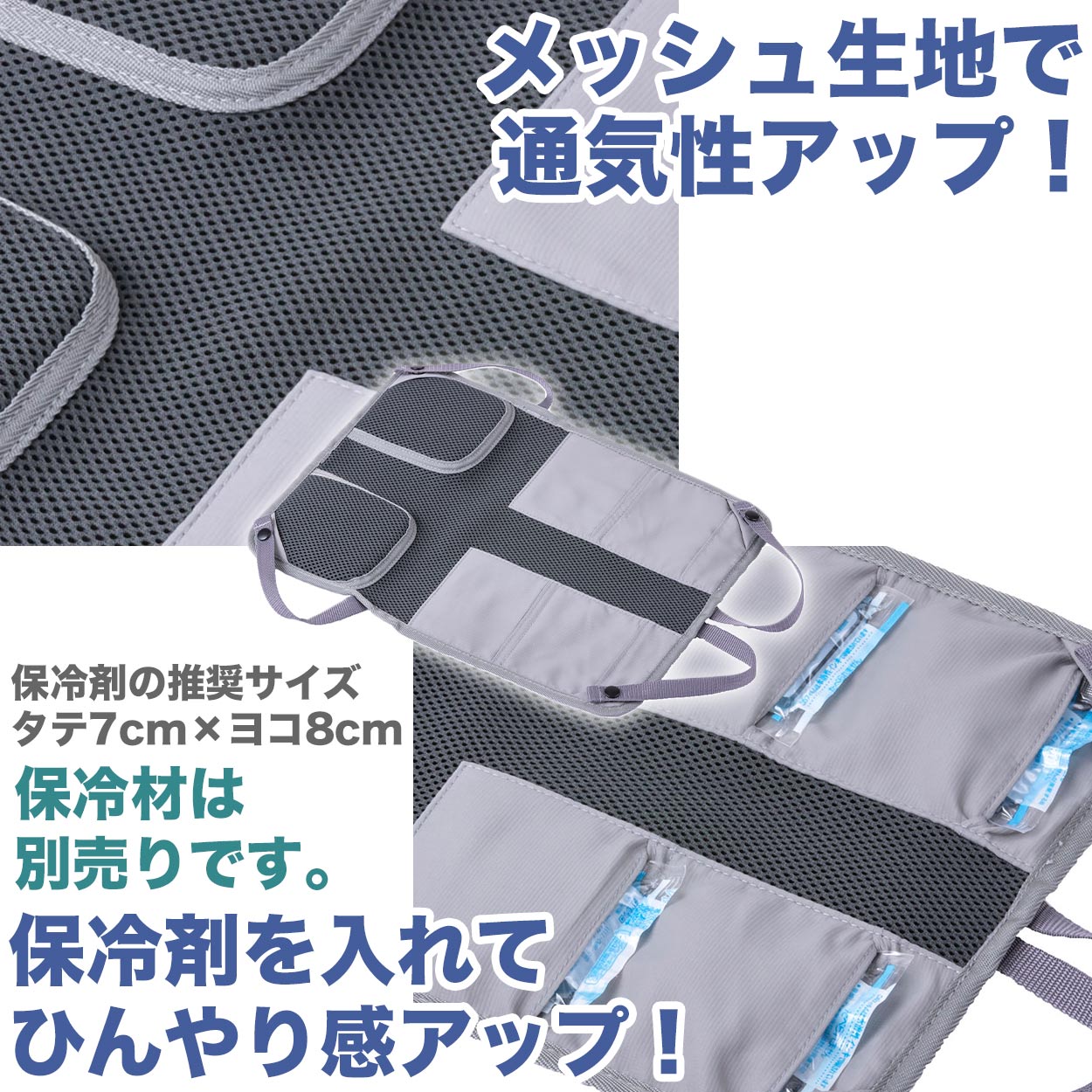 ランドセル リュックサック パッド 背中 メッシュ 接触冷感 ひんやり 保冷剤を入れるポケットあり クール 涼しい 蒸れない 通気性 背当て 夏は熱中症対策が必要 フットマーク ラクサック RAKUSACK 大/小