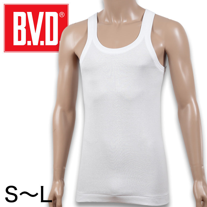 BVD メンズ タンクトップ 綿100% S~L コットン ランニング シャツ インナー 下着 肌着 男性 紳士 白 ホワイト S M L