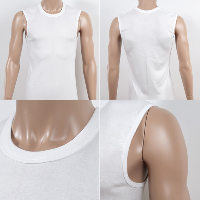 BVD メンズ スリーブレス丸首シャツ 綿100% 3L・4L (コットン インナー クルーネック 下着 男性 紳士 白 ホワイト 大きいサイズ)