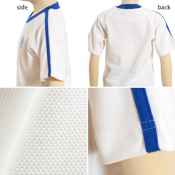 ギャレックス 体操服 半袖トレシャツ 校章プリントあり 140cm・150cm Galax 体操着 白 小学生 小学校 女の子 男の子 丸首 子供 半そで ジャージ トレシャツ クルーネック (取寄せ)