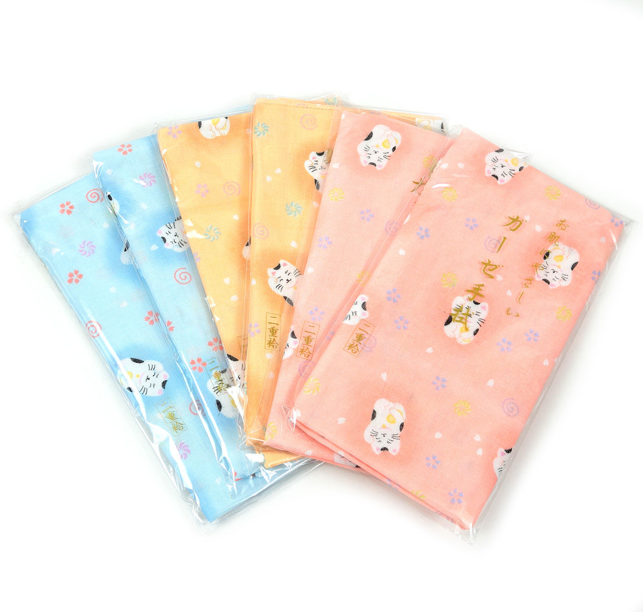 日本製 綿100% 二重袷ガーゼ手ぬぐい 6枚組 約35×88cm (てぬぐい ふきん おしぼり ハンカチ) (取寄せ)