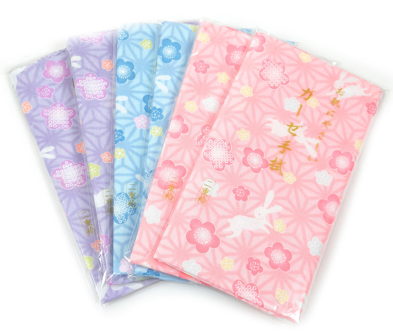 日本製 綿100% 二重袷ガーゼ手ぬぐい 6枚組 約35×88cm (てぬぐい ふきん おしぼり ハンカチ) (取寄せ)