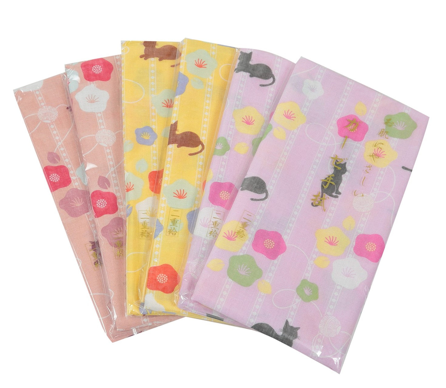 日本製 綿100% 二重袷ガーゼ手ぬぐい 6枚組 約35×88cm (てぬぐい ふきん おしぼり ハンカチ) (取寄せ)
