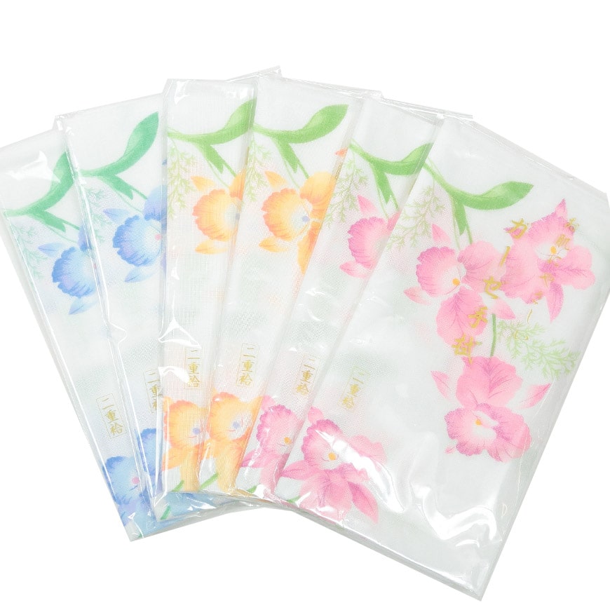 日本製 綿100% 二重袷ガーゼ手ぬぐい 6枚組 (約35×88cm) (国産 国内生産 てぬぐい 豆絞り 豆しぼり まめしぼり 布巾 ふきん 台拭き おしぼり お手拭き ハンカチ ウォッシュタオル ハンドタオル 洗顔 粗品 コットン100% かわいい) (取寄せ)