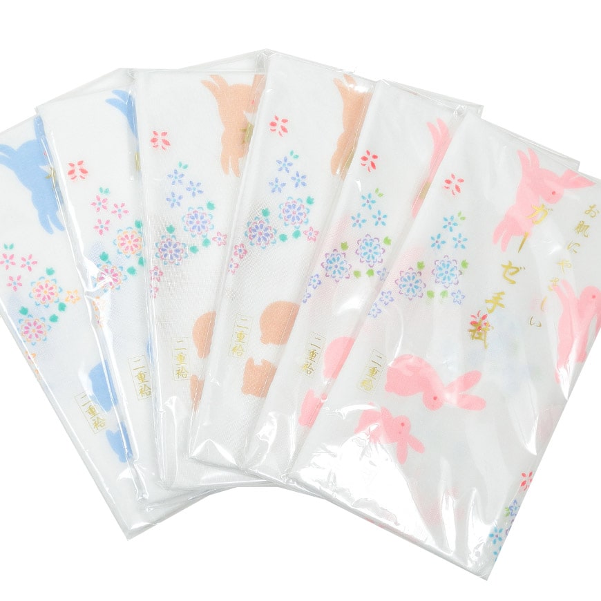 日本製 綿100% 二重袷ガーゼ手ぬぐい 6枚組 (約35×88cm) (国産 国内生産 てぬぐい 豆絞り 豆しぼり まめしぼり 布巾 ふきん 台拭き おしぼり お手拭き ハンカチ ウォッシュタオル ハンドタオル 洗顔 粗品 コットン100% かわいい) (取寄せ)