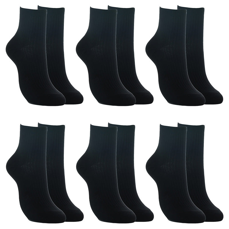 靴下 ソックス 3足組 2セット 抗菌防臭 リブソックス ハイカット丈 足底サポート 22-24cm~26-28cm ずれにくい 変形Yヒール 変形Yトウ 足型セット加工 シンプル 無地 定番 スクールソックス 学校 通学 通勤 部活 メンズ レディース ユニセックス