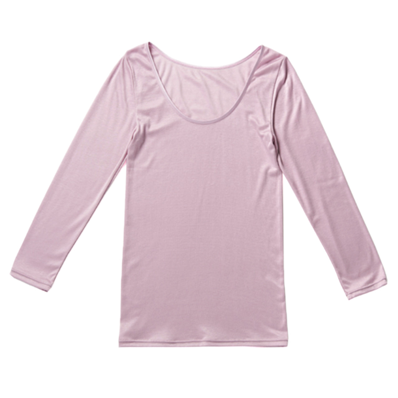 レディース あったか インナー 8分袖 薄手 暖かい ラウンドネック 秋冬 長袖 M~LL なめらか 柔らか 防寒 防風 下着 肌着 シャツ 襟 広め 女性 婦人 M L LL