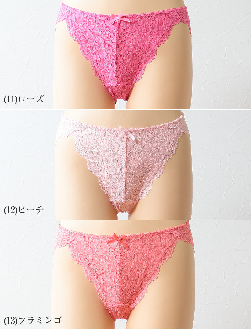 総レース ショーツ M~LL M~LL (レース スタンダードショーツ 締め付けない 響かない 食い込まない エレガント キュート フェミニン  ランジェリー 普段使い レディース インナー 黒 赤)