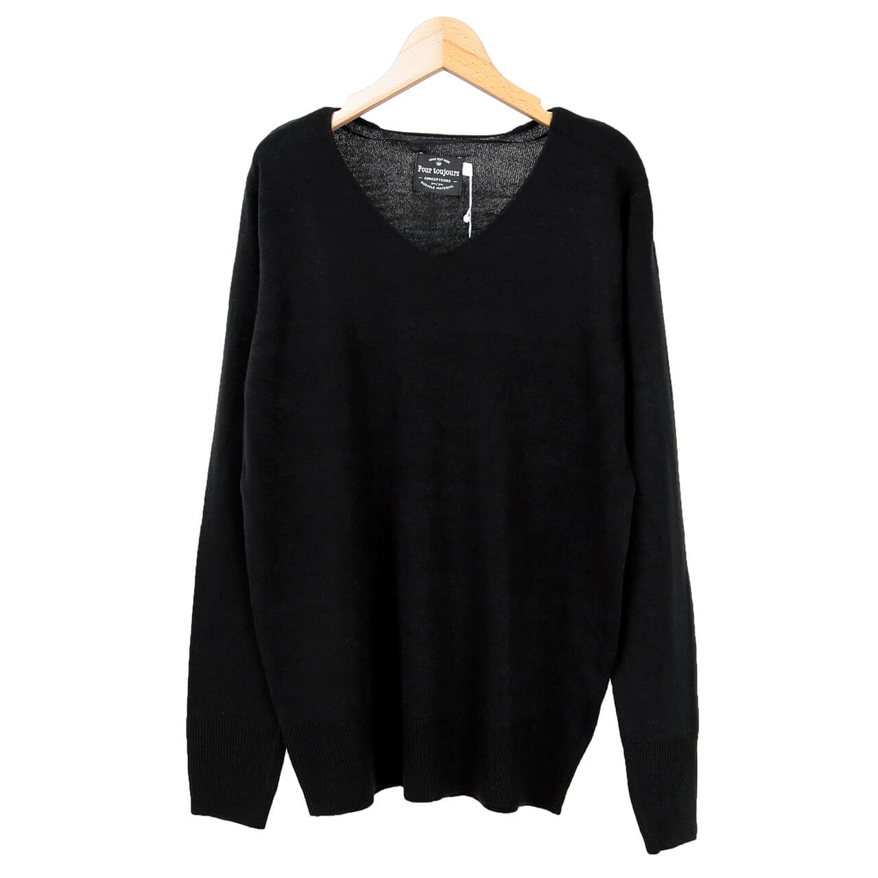 レディース セーター Vネック ニット M・L (長袖 秋服 冬服 トップス 女性 ファッション ハイネック 無地 シンプル カジュアル) (在庫限り)