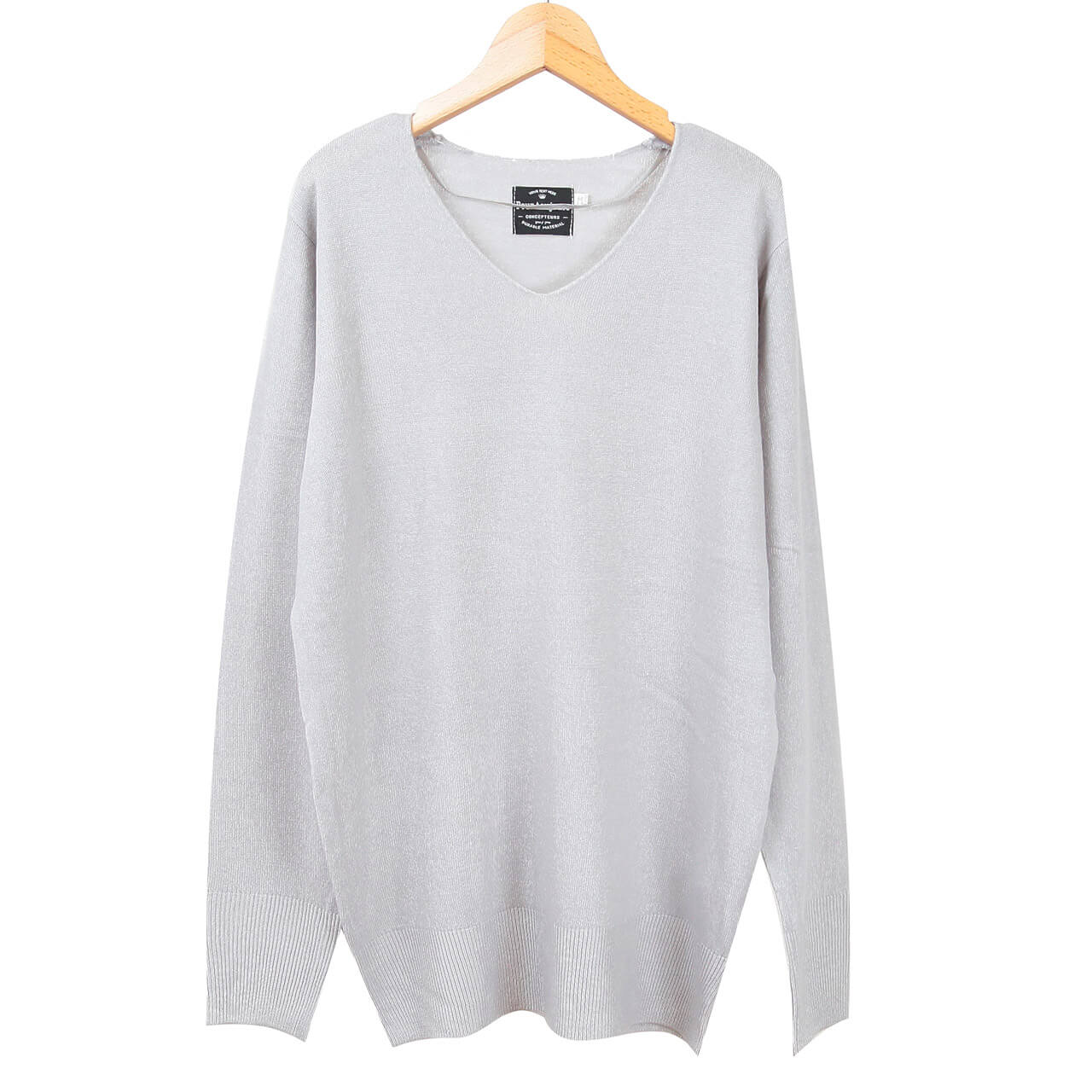 レディース セーター Vネック ニット M・L (長袖 秋服 冬服 トップス 女性 ファッション ハイネック 無地 シンプル カジュアル) (在庫限り)