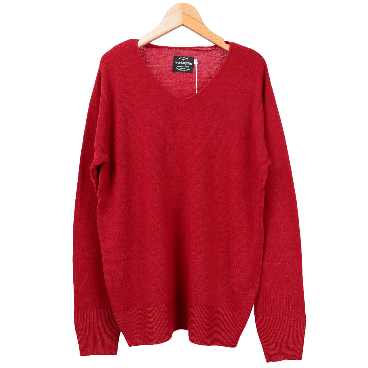レディース セーター Vネック ニット M・L (長袖 秋服 冬服 トップス 女性 ファッション ハイネック 無地 シンプル カジュアル) (在庫限り)