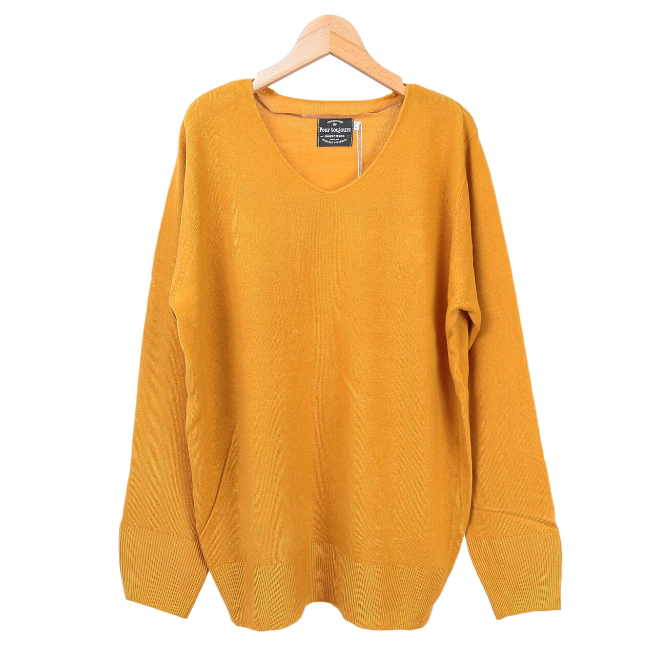 レディース セーター Vネック ニット M・L (長袖 秋服 冬服 トップス 女性 ファッション ハイネック 無地 シンプル カジュアル) (在庫限り)