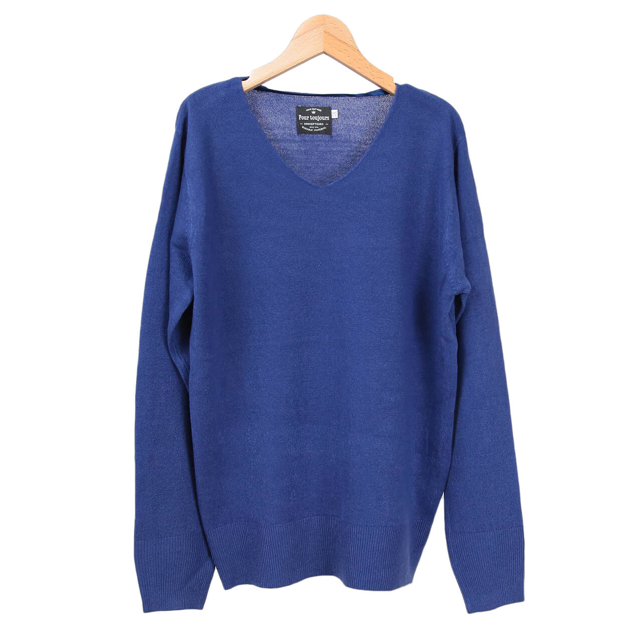レディース セーター Vネック ニット M・L (長袖 秋服 冬服 トップス 女性 ファッション ハイネック 無地 シンプル カジュアル) (在庫限り)