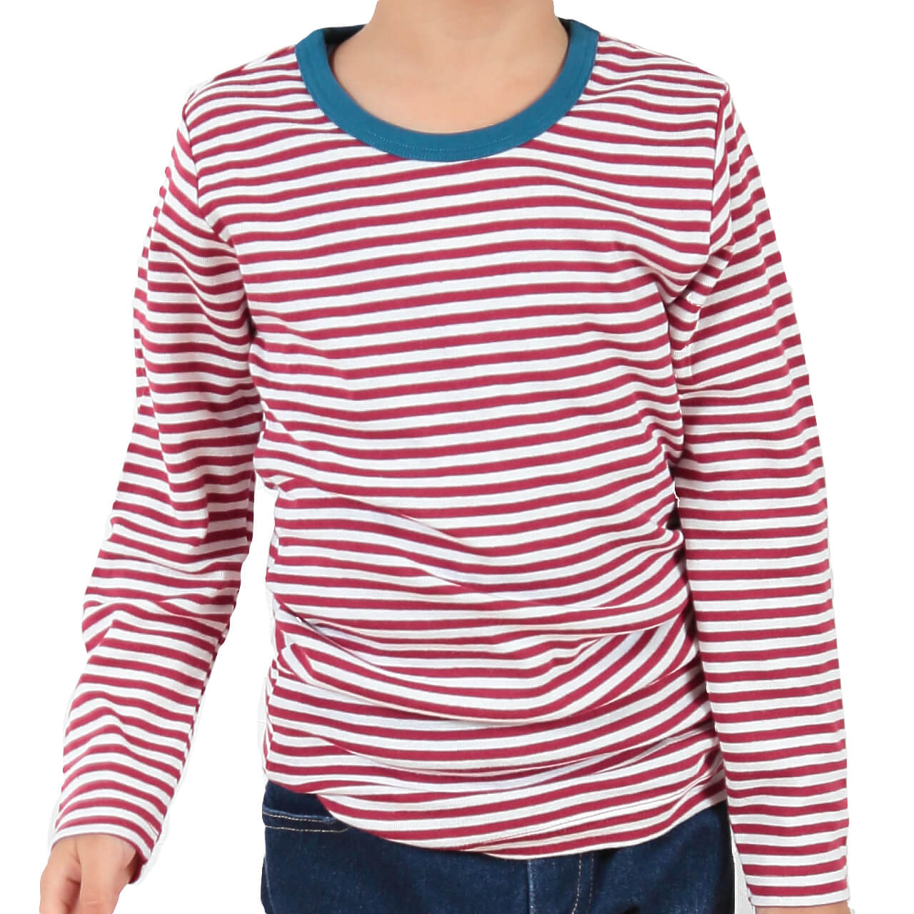子供 長袖Tシャツ ボーダー キッズ 男の子 女の子 100cm~130cm 子供服 長袖 tシャツ ボーダー柄 綿100% コットン ロングTシャツ ロンT (送料無料) (在庫限り)
