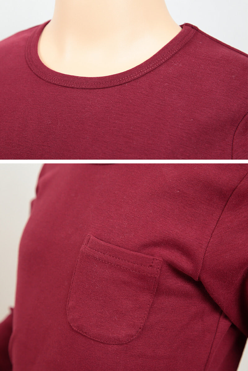 キッズ 長袖Tシャツ ポケット付き ロンt カットソー 秋 100cm~130cm 子供 子ども インナー シンプル 無地 子供服 トップス 無地 シンプル ロングTシャツ (在庫限り)