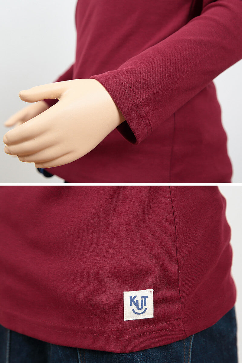 キッズ 長袖Tシャツ ポケット付き ロンt カットソー 秋 100cm~130cm 子供 子ども インナー シンプル 無地 子供服 トップス 無地 シンプル ロングTシャツ (在庫限り)