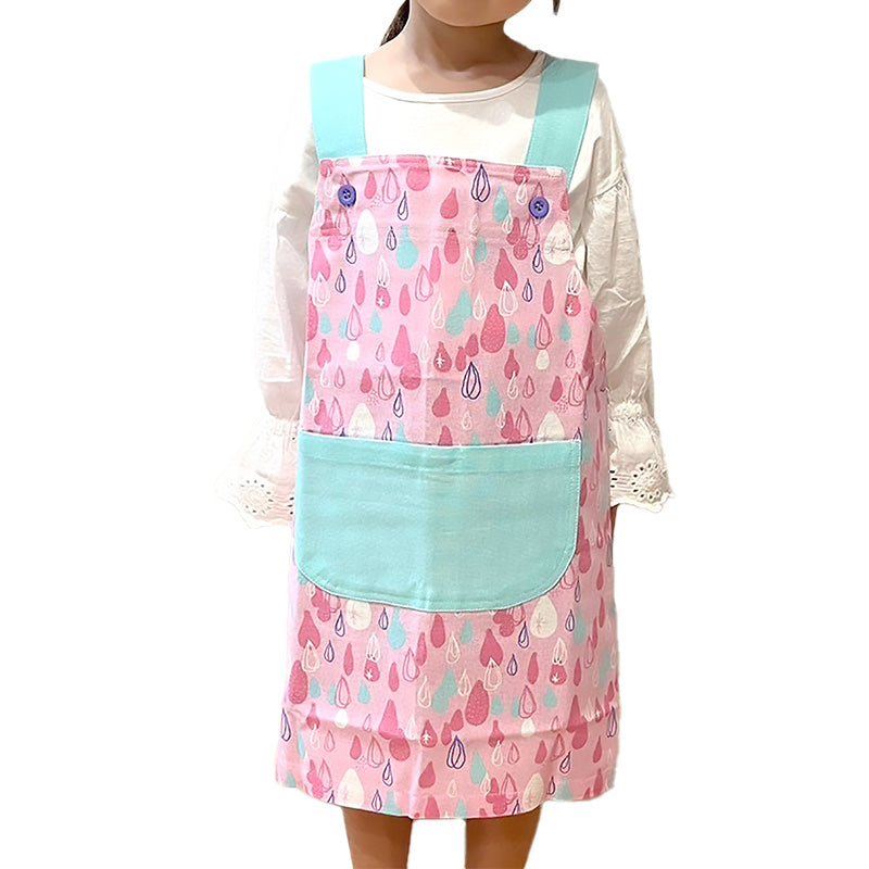 エプロン キッズ キッズエプロン 子供 H型エプロン 男の子 女の子 給食 120-130cm (小学生 小学校 子供用 子ども ジュニア 120 130 ポケット付き H型)