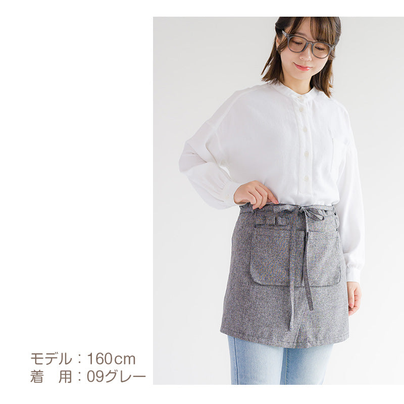 カフェエプロン エプロン おしゃれ ギャルソン ガーデニング 汚れない レディース 前掛けエプロン ショート丈 汚れにくい M 保育士 大人 母の日 ポケット 婦人 女性用 業務用 ユニフォーム