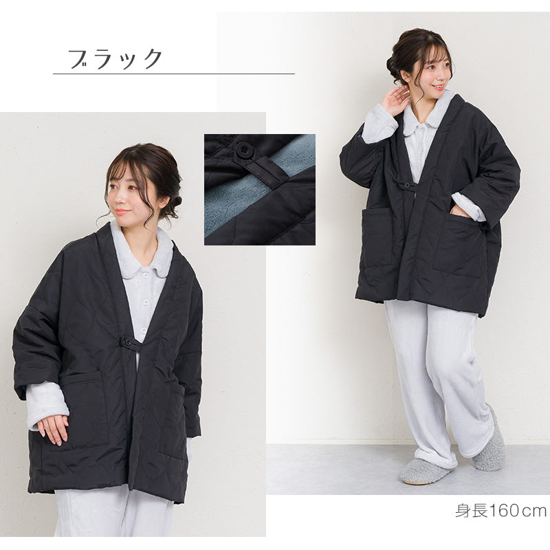 はんてん 半纏 レディース 羽織 羽織り キルティング 撥水 裏起毛 冬 大人 暖かい 防寒 裏シャギー M-L 婦人 冬用 ルームウェア あたたかい あったかい 上着 部屋着 (在庫限り)