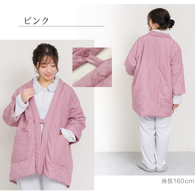 はんてん 半纏 レディース 羽織 羽織り キルティング 撥水 裏起毛 冬 大人 暖かい 防寒 裏シャギー M-L 婦人 冬用 ルームウェア あたたかい あったかい 上着 部屋着 (在庫限り)