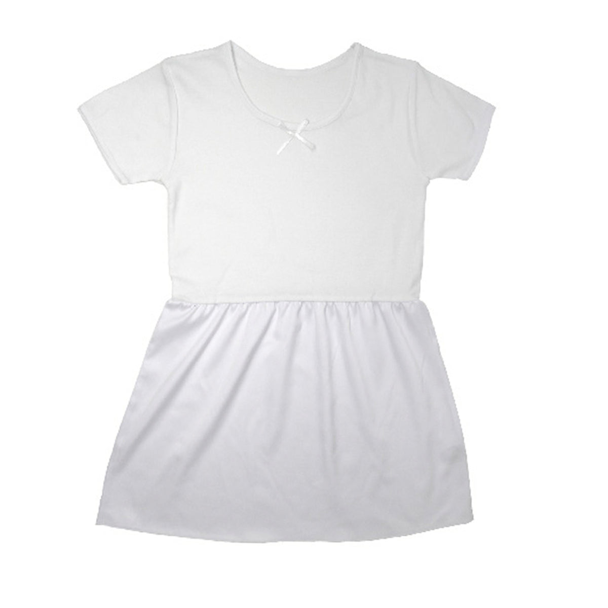 キッズ スリップ 半袖 子供 ペチコート インナー ワンピース 3分袖 110cm~160cm 女の子 120 130 140 150 女児 ジュニア 綿 下着 透け防止 アンダーウェア ドレス 着物 夏 シャツ ワンピース下