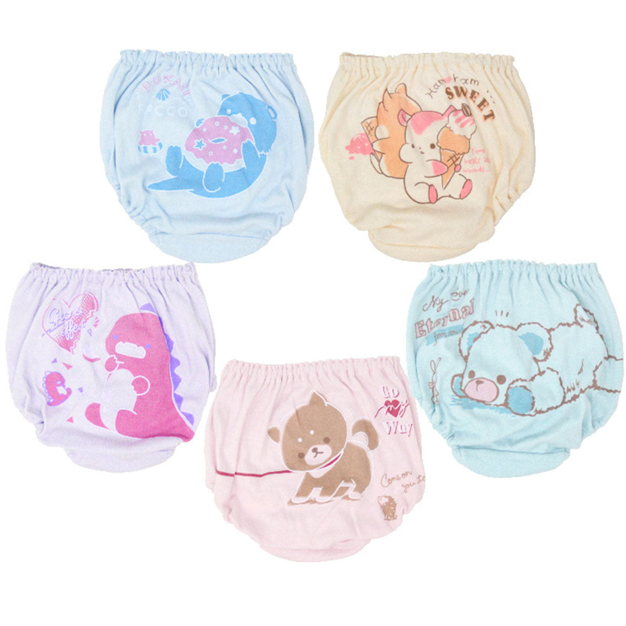 女の子 綿100% ショーツ 5枚組 100cm~140cm (キッズ ジュニア 子ども 子供 下着 パンツ 肌着 セット インナー 100 110 120 130 140 女児 女子 コットン)