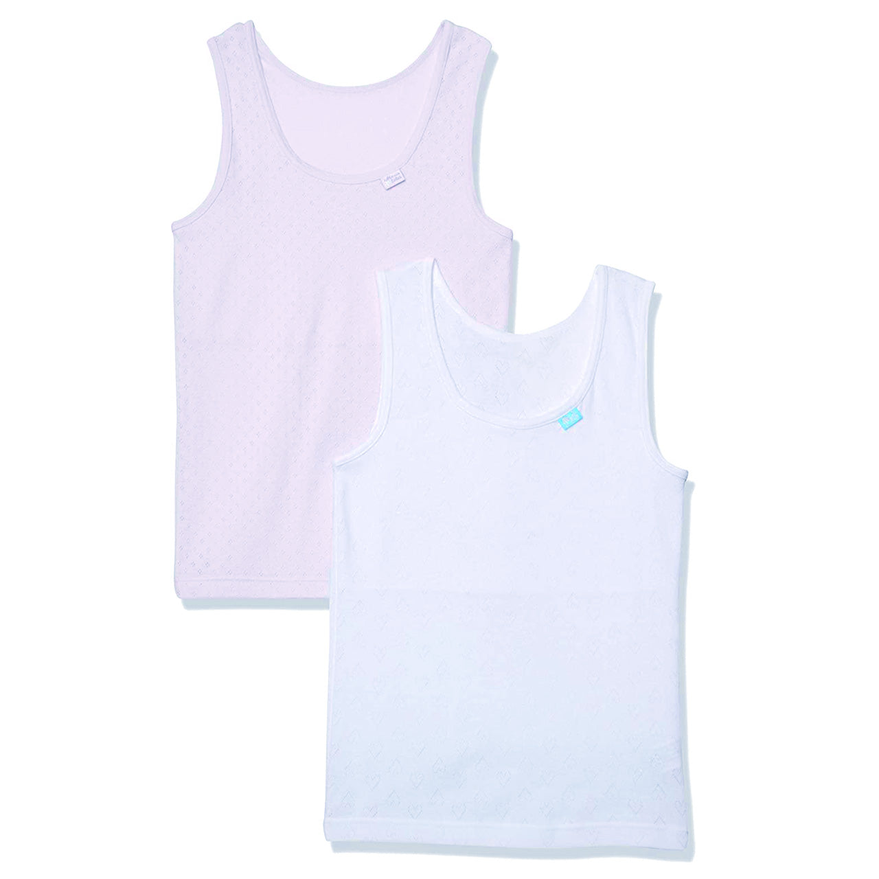 女児 胸二重 タンクトップ サラサラコットン 綿100% 2枚組 140cm~160cm 子供 下着 女の子 インナー キッズ 肌着 春夏 シャツ 綿 コットン 女子 ジュニア 白 紫 無地 シンプル セット