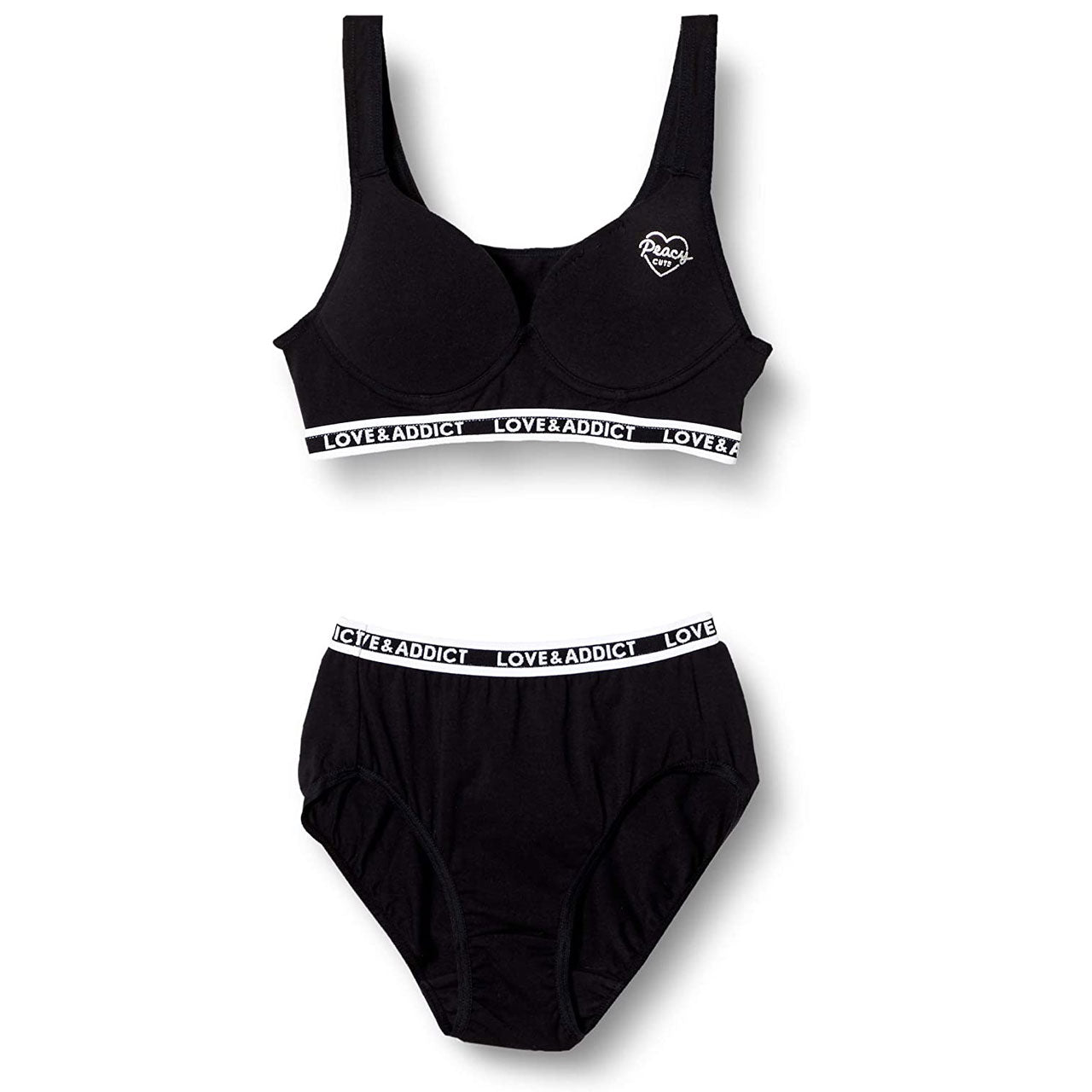 ジュニア スポーツブラ ショーツセット 子供 150~165cm 下着 小学生 女の子 キッズ インナー 中学生 女子 ブラジャー 綿混 150 160 165 ジュニアブラ 上下セット