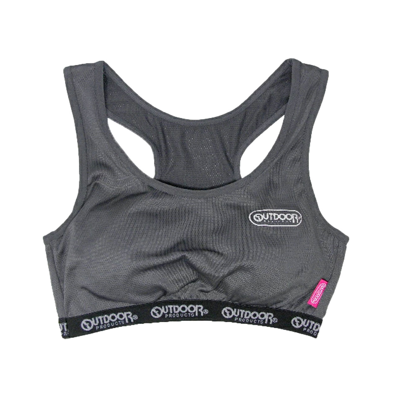 Outdoor ハーフブラ グレコタイプ カップ付き 150cm~165cm (アウトドア ハーフトップ スポブラ スポーツブラ メッシュ 女子 モールドカップ 150 160 165 チャコールグレー) (在庫限り)
