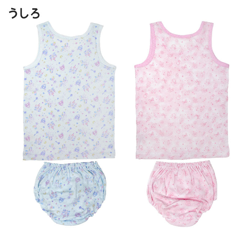 子供 下着 タンクトップ ショーツ 上下セット 女の子 インナー 2セット 100cm~140cm キッズ 肌着 女児 子ども 色違い 綿100% 2枚 (在庫限り)