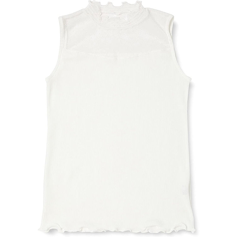 キッズ タンクトップ 首元 レース ハイネック ノースリーブ インナー 女の子 130cm~160cm 子供服 トップス 子供 シャツ 130 140 150 160 女児 こども ジュニア 下着 肌着 黒 白 (在庫限り)