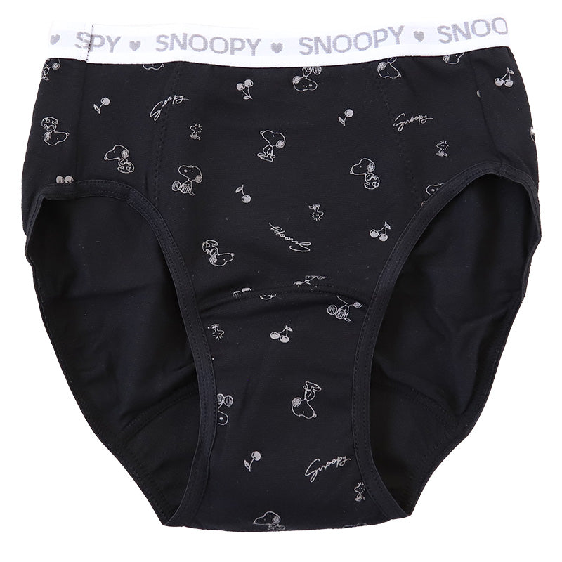 スヌーピー サニタリーショーツ 昼用 ポケット付き 140cm~165cm ピーナッツ 生理 ショーツ パンツ キッズ 下着 ジュニアインナー スクールインナー 黒 140 150 160 165