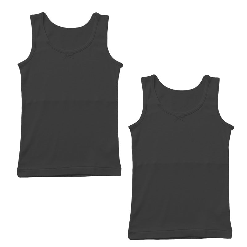 綿100% 胸二重 タンクトップ 2枚組 吸水速乾 女の子 ジュニア インナー 130 140 150 160cm 子供 下着 綿素材 通学用 スクールインナー 吸汗速乾 通気性 肌着 無地 シンプル 白 黒 小学生 中学生 女児 下着 はじめて 胸カバー インナー 通学 成長期 綿インナー キッズ