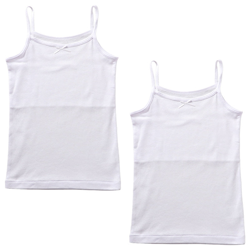 綿100% 胸二重 キャミソール 2枚組 吸水速乾 女の子 ジュニア インナー 130 140 150 160cm 子供 下着 綿素材 通学用 スクールインナー 吸汗速乾 通気性 肌着 無地 シンプル 白 黒 小学生 中学生 女児 下着 はじめて 胸カバー インナー 通学 成長期 綿インナー キッズ