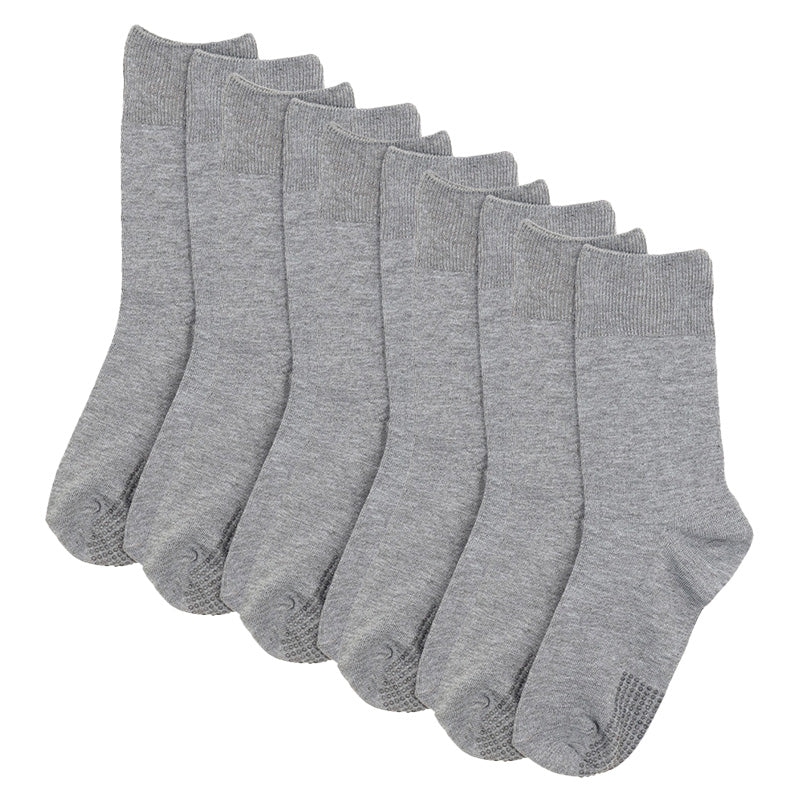靴下 レディース 5足組 クルーソックス 履き口ゆったり すべり止め付き 22~24cm 快適 靴下 無地 オールシーズン おしゃれ くつした くつ下 通気性 伸縮 クルー丈 婦人靴下 シンプル まとめ買い