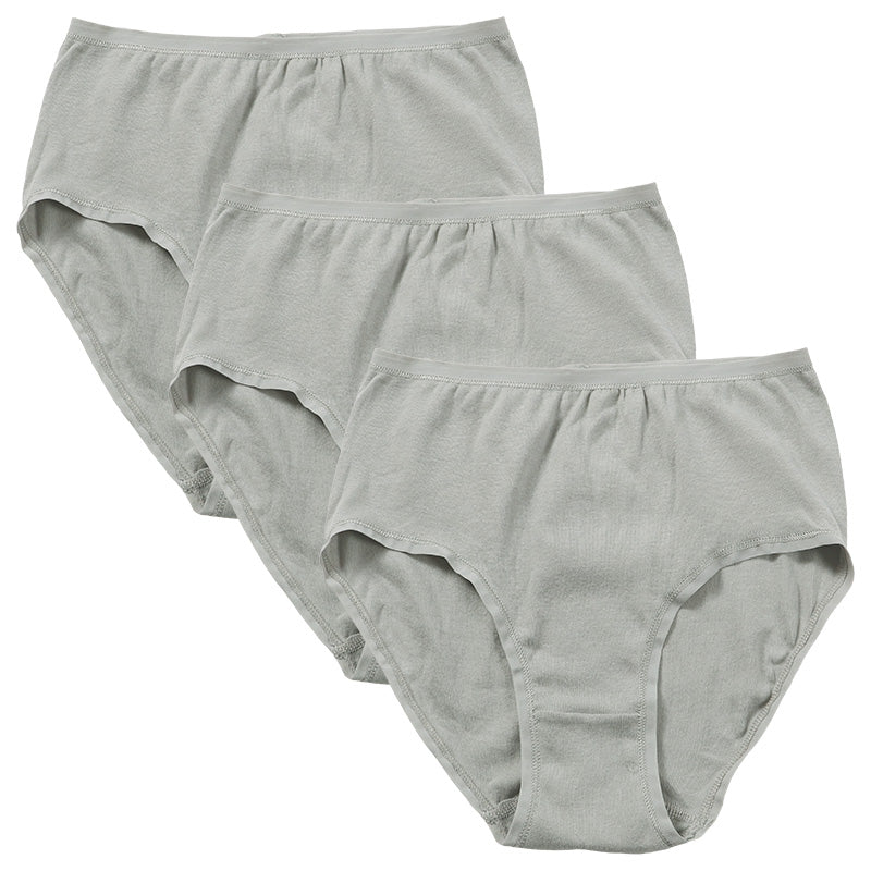 レディース 綿100 ショーツ ハイウエスト 3枚セット M L LL 下着 肌着 パンツ 婦人 女性 薄手 黒 ピンク グレー 脇縫いなし コンパクト まとめ買い