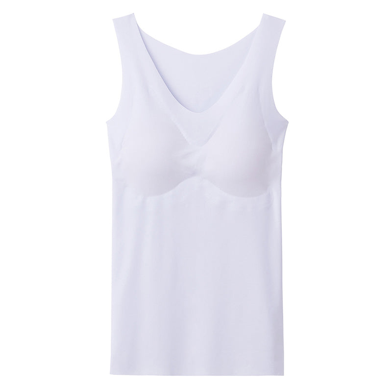 グンゼ キレイラボ パッド付き タンクトップ レディース 完全無縫製 冷感 春夏 M~LL インナー カップ付き 下着 肌着 涼しい 縫い目なし 夏 切りっぱなし (在庫限り)