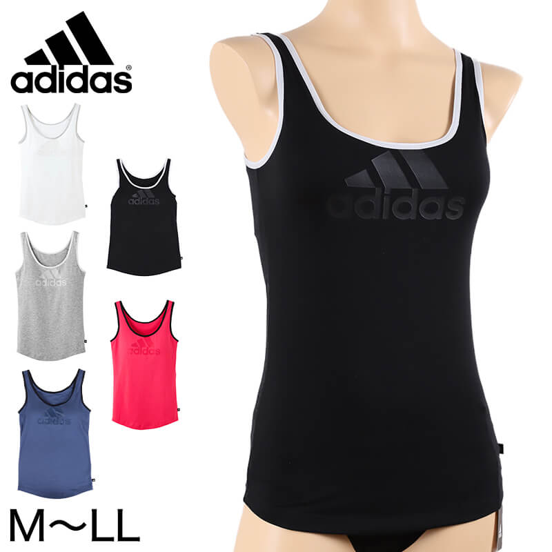 グンゼ アディダス ブラタンクトップ M~LL (GUNZE adidas レディース タンクトップ 吸汗速乾 ロゴ入り シンプル 運動 スポーツ 汗対策) (在庫限り)