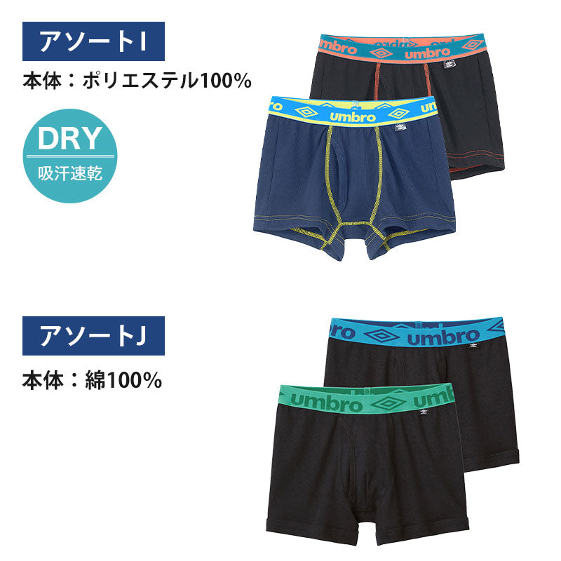 グンゼ ボクサーパンツ ジュニア 前開き 2枚組 140~170cm (アンブロ キッズ パンツ ボクサーブリーフ 下着 インナー 綿 吸汗速乾 メッシュ編 140 150 160 170) (在庫限り)