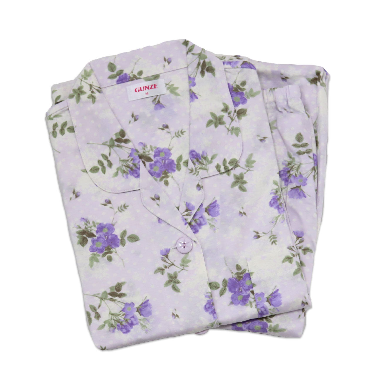 グンゼ パジャマ 保湿なめらか 婦人 長袖長パンツ パジャマ S~3L (綿100% 小さいサイズ 大きいサイズ 花柄 S M L LL 春 夏) (送料無料) (在庫限り)