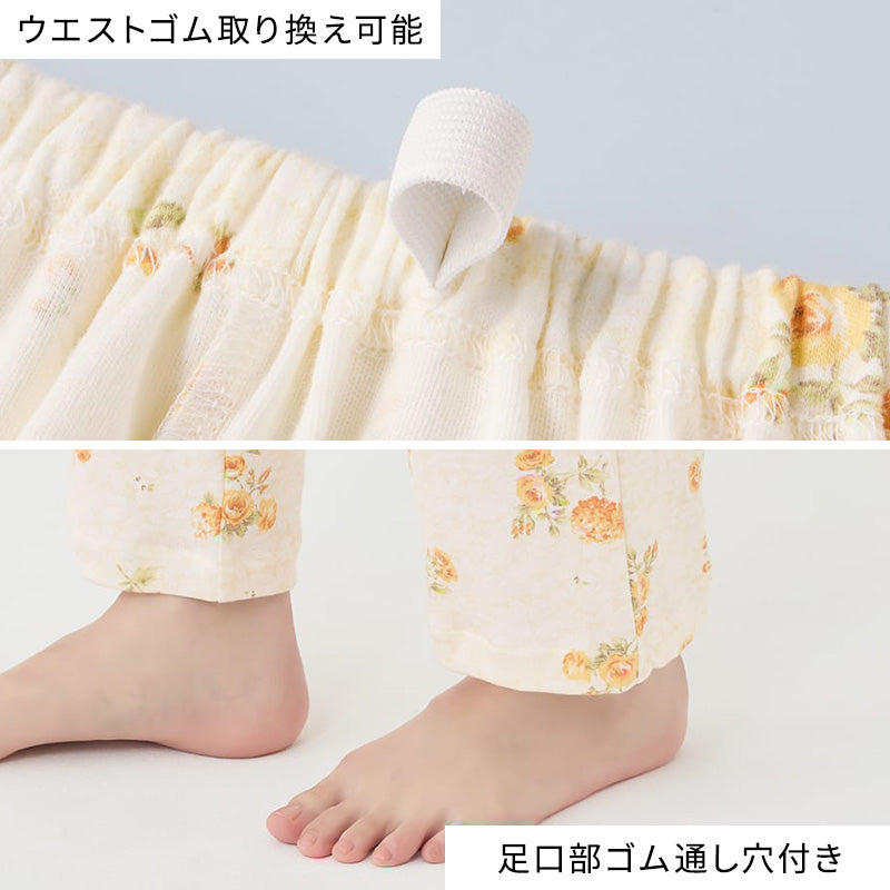グンゼ パジャマ レディース 綿100 日本製 S M L LL GUNZE ホームウェア ルームウェア コットン cotton 花柄 介護 寝巻 長袖 長ズボン 春 秋 母の日 敬老の日 ギフト プレゼント (送料無料)