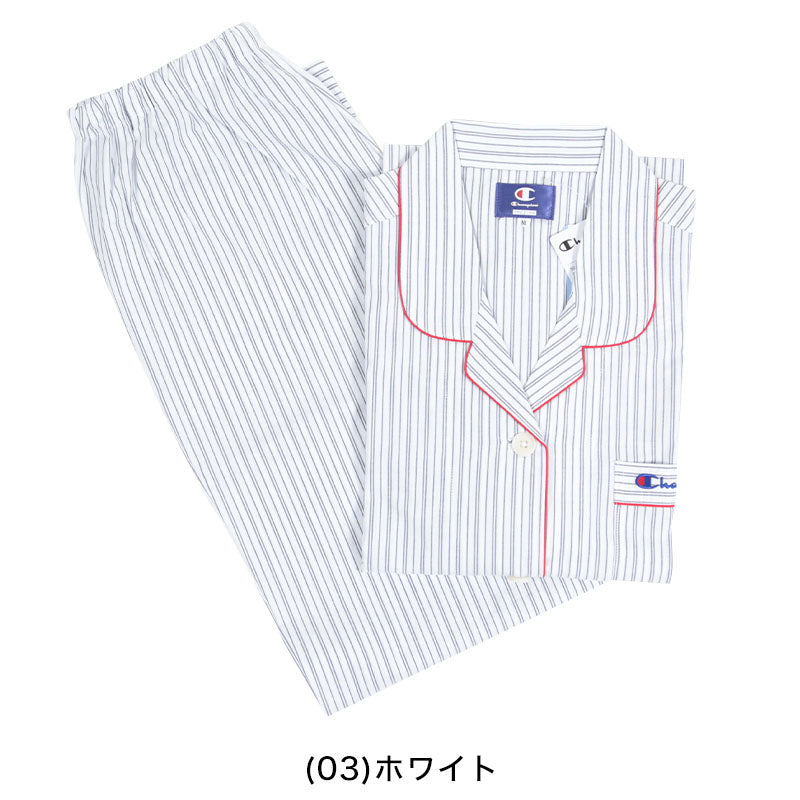 チャンピオン パジャマ レディース 綿100% ルームウエア M~LL (通年 寝間着 寝巻 グンゼ チャンピオン Champion GUNZE 長袖長パンツ) (在庫限り)