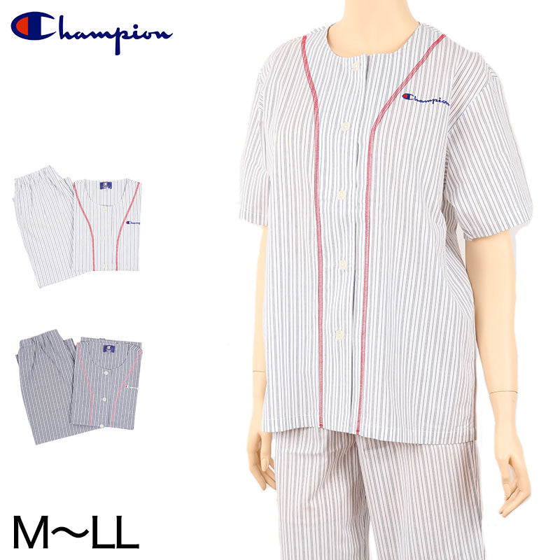 グンゼ チャンピオン 婦人半袖7分丈パンツパジャマ M~LL (Champion GUNZE パジャマ レディース 綿100% 半袖 7分丈パンツ ルームウェア) (在庫限り)