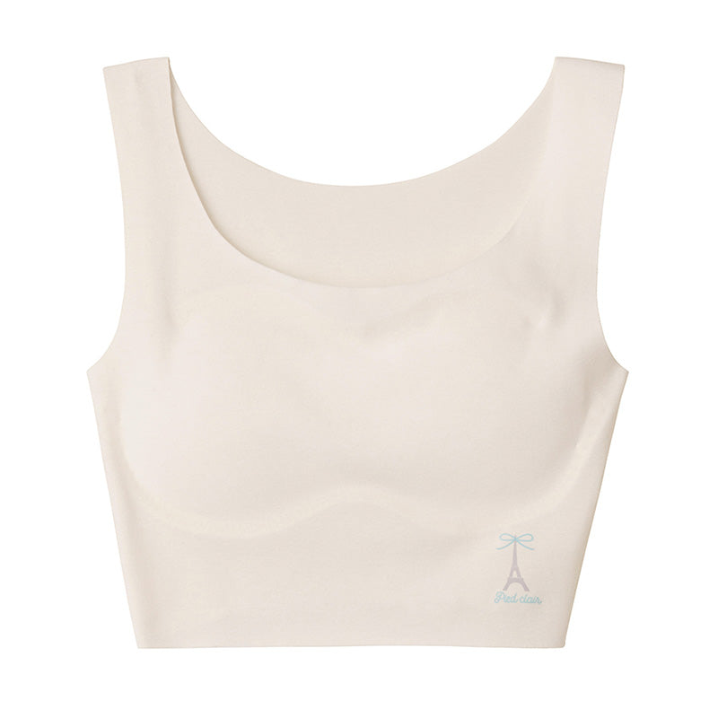 グンゼ ハーフトップ ジュニア シームレス 綿 ブラジャー ノンワイヤー 140~160cm (子供 下着 キッズ カップ付き インナー 女の子 白 無縫製 縫い目なし ひびきにくい)