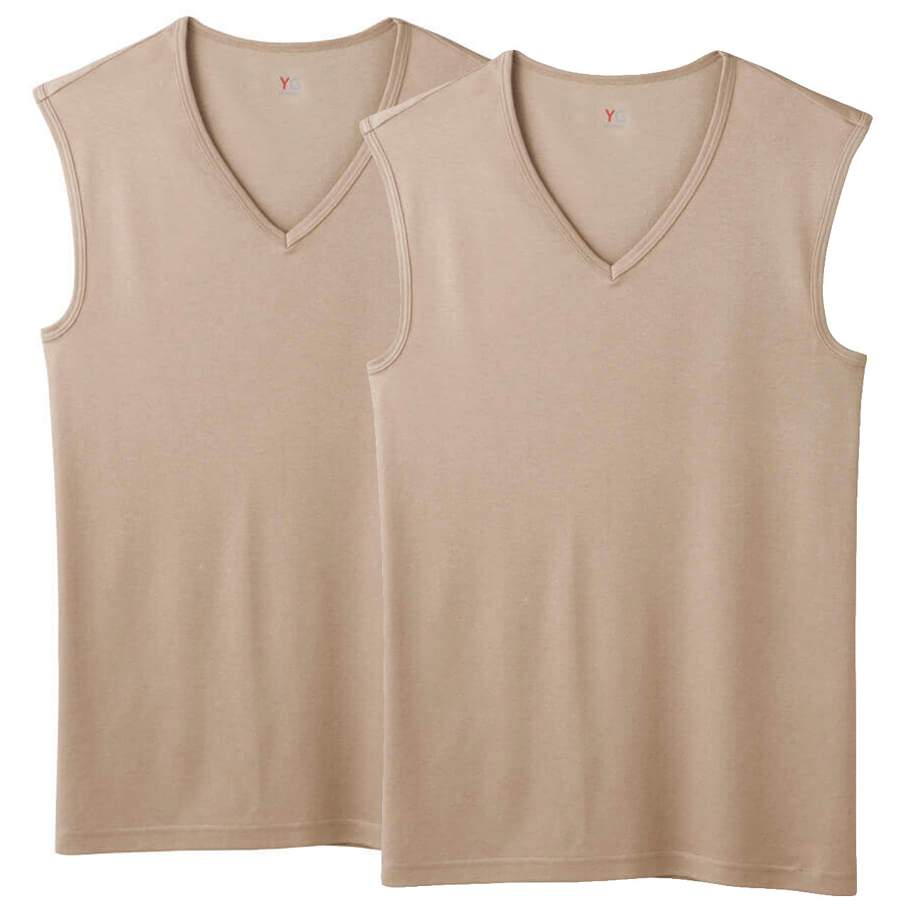 グンゼ YG メンズ Vネック ノースリーブ スリーブレス シャツ 2枚組 M~LL (GUNZE 男性 紳士 下着 肌着 ランニング インナー V首 吸汗速乾 M L LL)